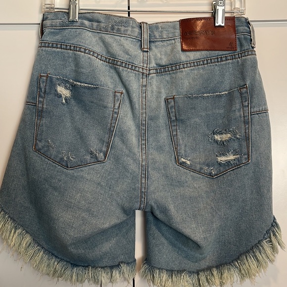 One Teaspoon Frankies Cutoff Denim Shorts Size 25 - Picture 3 of 5